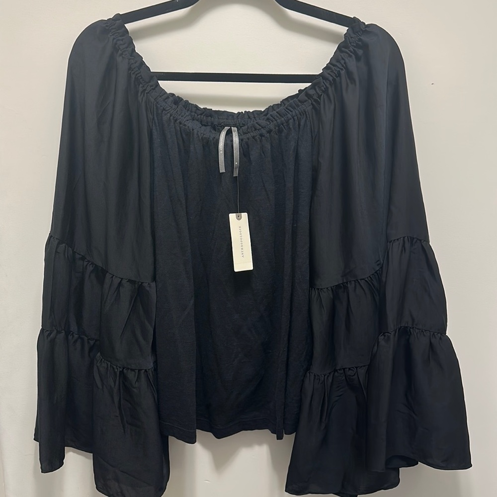 Anthropologie Off the Shoulder Bell Blouse Size Small